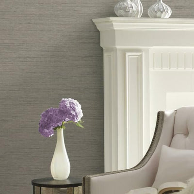 product image for Silk Weave Wallpaper in Grey Pearl from the Quietwall Textiles Collection by York Wallcoverings 36