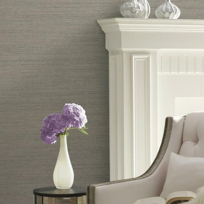 media image for Silk Weave Wallpaper in Grey Pearl from the Quietwall Textiles Collection by York Wallcoverings 296