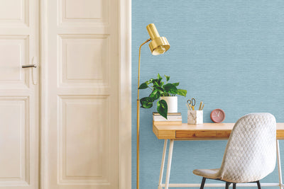 product image for Sisal Hemp Wallpaper in Blue Knoll from the More Textures Collection by Seabrook Wallcoverings 21