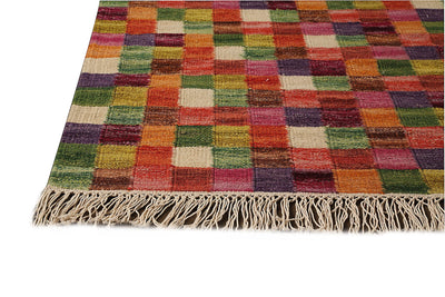 product image for Small Box Multi Collection Hand Woven Wool Area Rug in Multi design by Mat the Basics 46