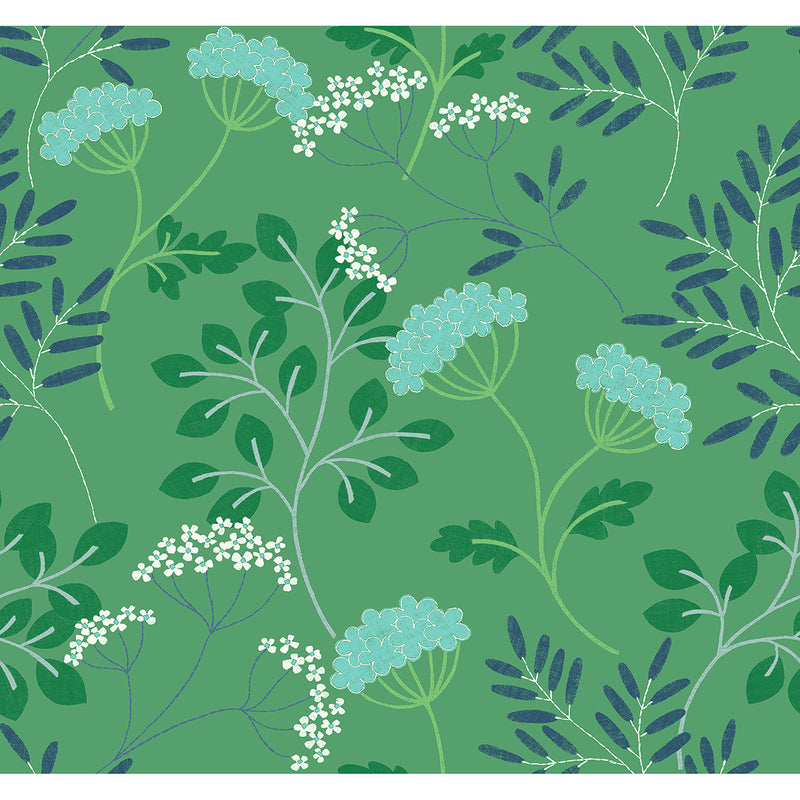 media image for Sorrel Green Botanical Wallpaper from the Scott Living II Collection by Brewster Home Fashions 257