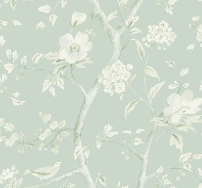 product image for Southport Floral Trail Wallpaper in Seaglass and Ivory from the Luxe Retreat Collection by Seabrook Wallcoverings 77