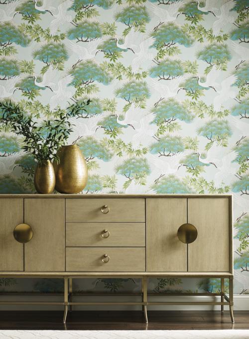 media image for Sprig & Heron Wallpaper from the Tea Garden Collection by Ronald Redding for York Wallcoverings 293