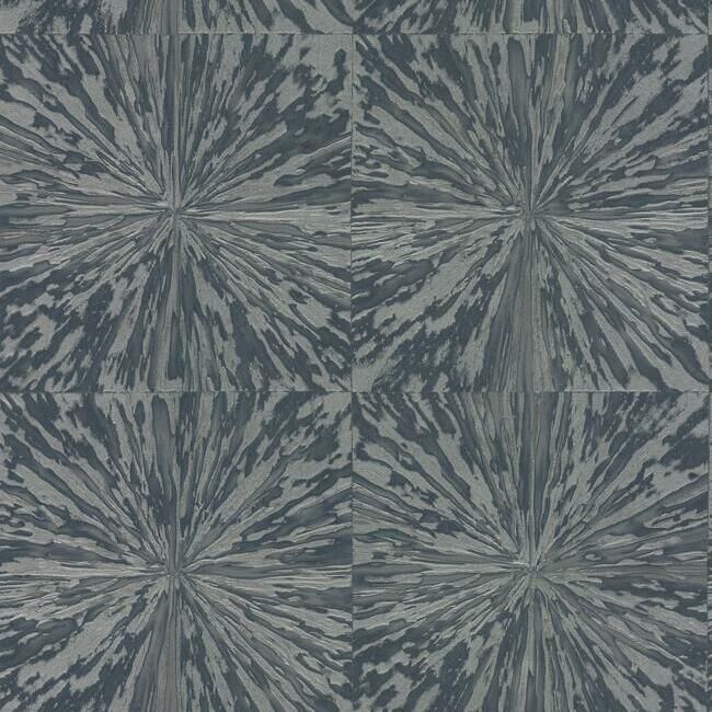 Shop Sample Squareburst Wallpaper in Grey and Navy from the Elegant ...