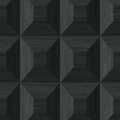product image of Squared Away Geometric Wallpaper in Ebony from the More Textures Collection by Seabrook Wallcoverings 561