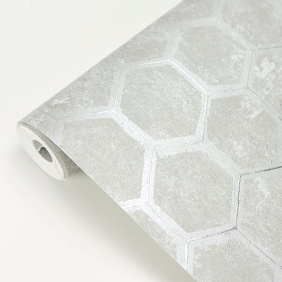 product image for Honeycomb Wallpaper in Grey from the Polished Collection by Brewster Home Fashions 31