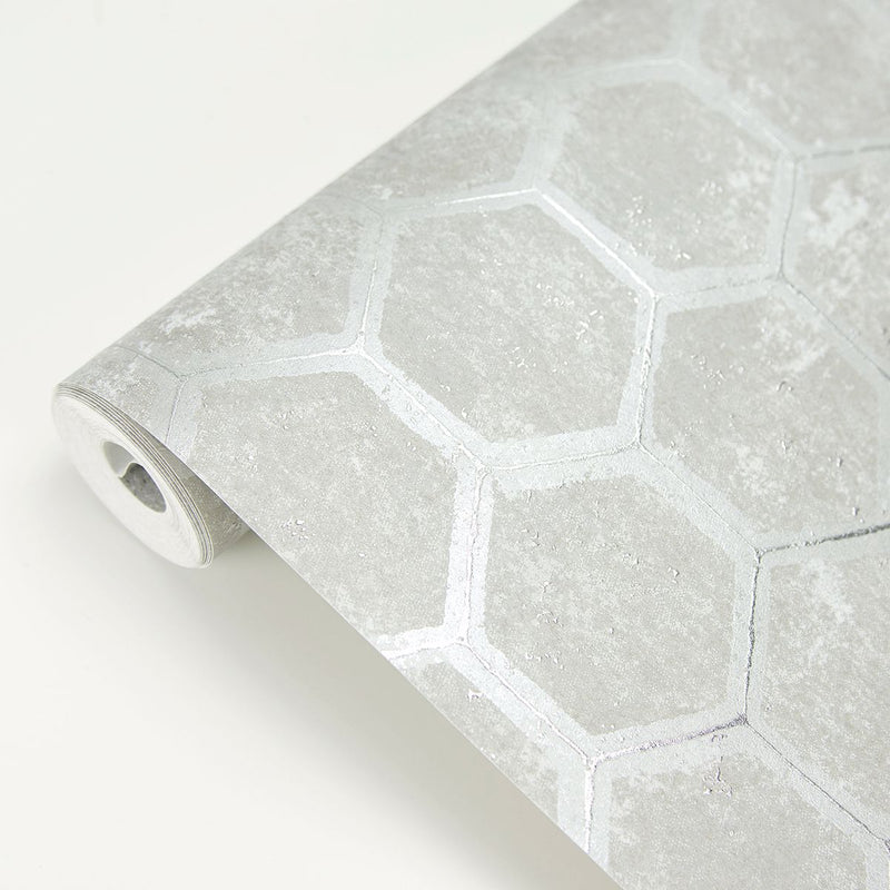 media image for Honeycomb Wallpaper in Grey from the Polished Collection by Brewster Home Fashions 259