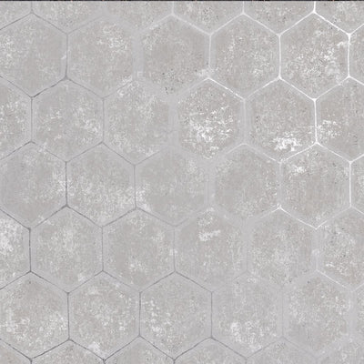 product image of Honeycomb Wallpaper in Grey from the Polished Collection by Brewster Home Fashions 527