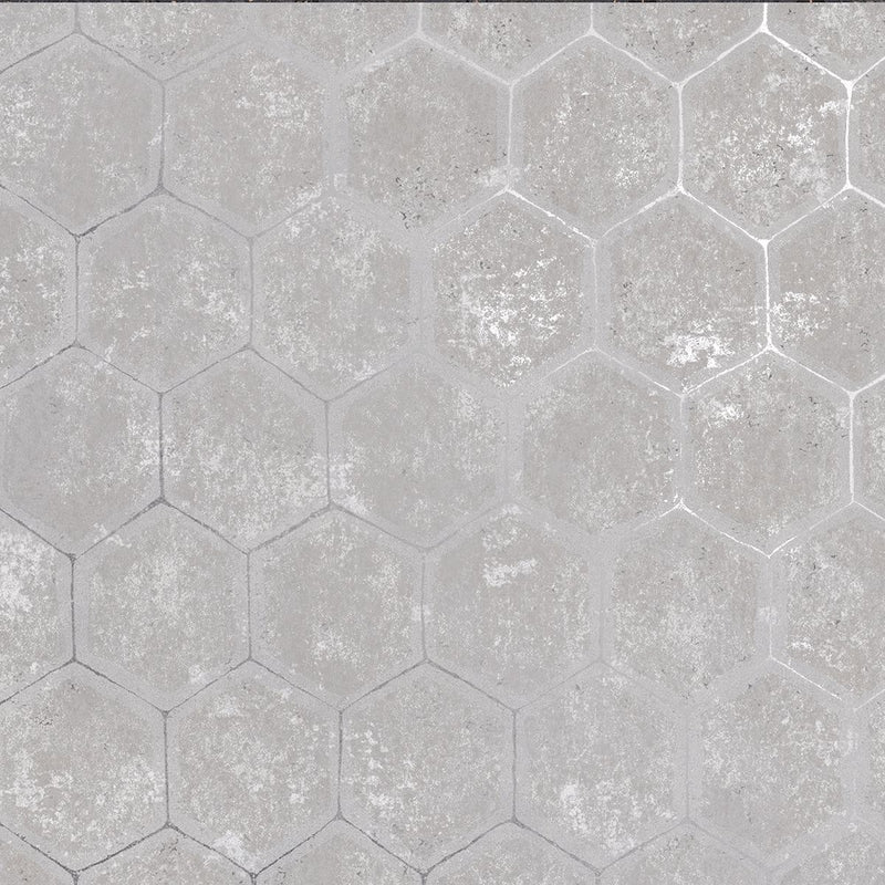 media image for Honeycomb Wallpaper in Grey from the Polished Collection by Brewster Home Fashions 237