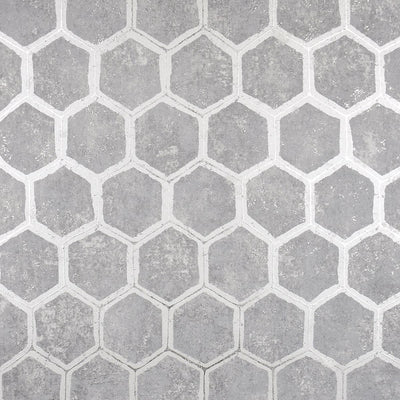 product image of Starling Honeycomb Wallpaper in Pewter from the Polished Collection by Brewster Home Fashions 596