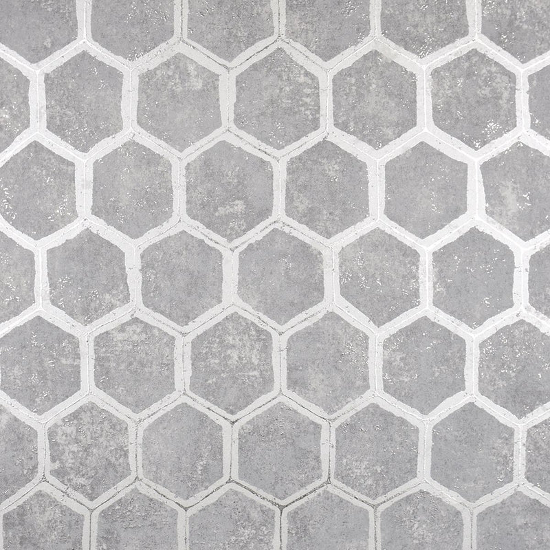 media image for Starling Honeycomb Wallpaper in Pewter from the Polished Collection by Brewster Home Fashions 263