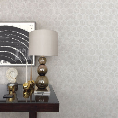 product image for Starling Honeycomb Wallpaper in Silver from the Polished Collection by Brewster Home Fashions 82