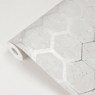 product image for Starling Honeycomb Wallpaper in Silver from the Polished Collection by Brewster Home Fashions 34