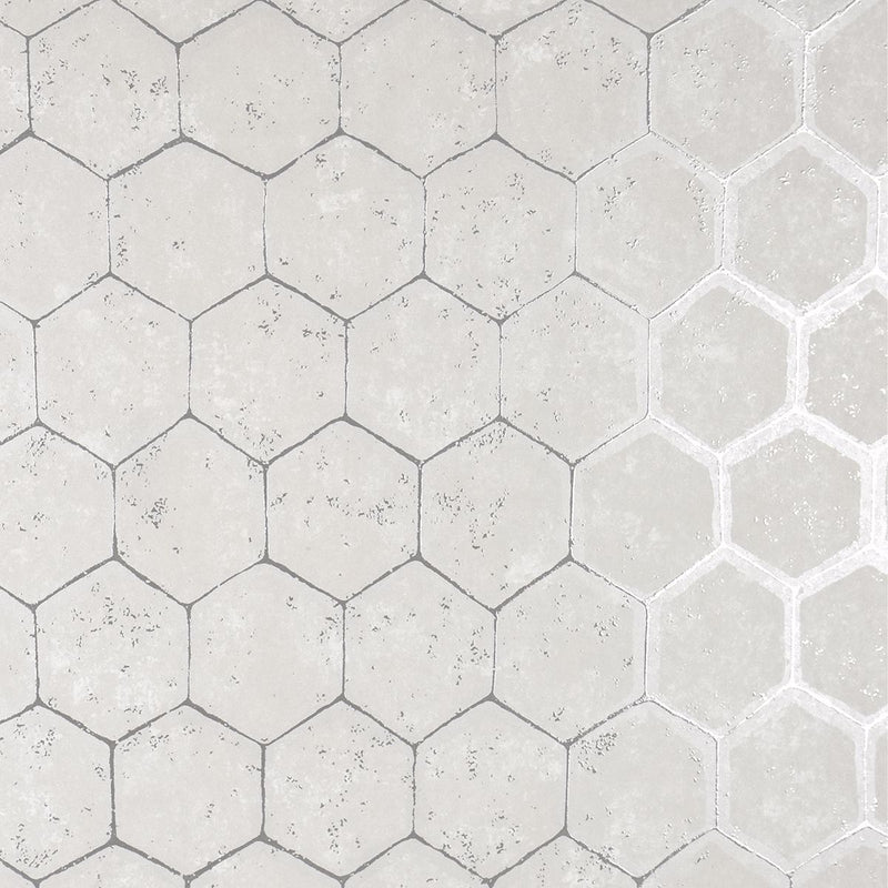 media image for Starling Honeycomb Wallpaper in Silver from the Polished Collection by Brewster Home Fashions 20