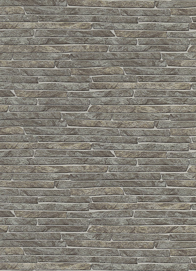 media image for Stone Wall Wallpaper in Grey and Light Brown design by BD Wall 299