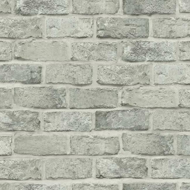 media image for Stretcher Brick Peel & Stick Wallpaper in Grey Beige from the Stonecraft Collection by York Wallcoverings 247