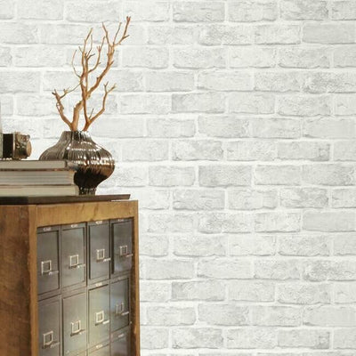 product image for Stretcher Brick Peel & Stick Wallpaper in Soft Grey from the Stonecraft Collection by York Wallcoverings 69