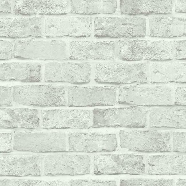 media image for Stretcher Brick Peel & Stick Wallpaper in Soft Grey from the Stonecraft Collection by York Wallcoverings 246