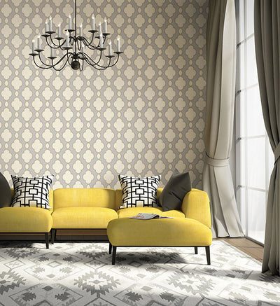 product image of Structure Yellow Chain Link Wallpaper from the Symetrie Collection by Brewster Home Fashions 581