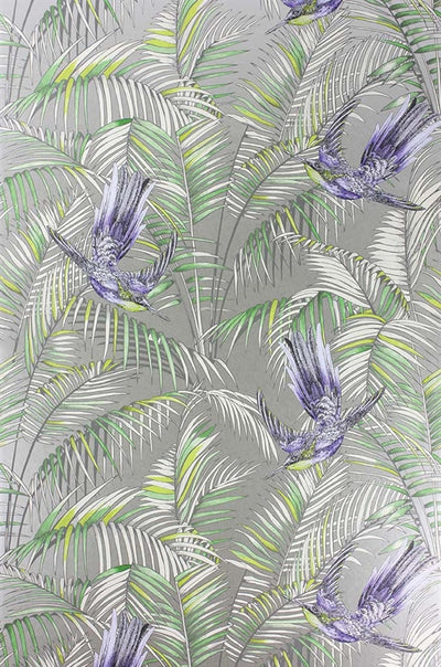product image of Sunbird Wallpaper in Metallic Pebble and Blue by Matthew Williamson for Osborne & Little 569