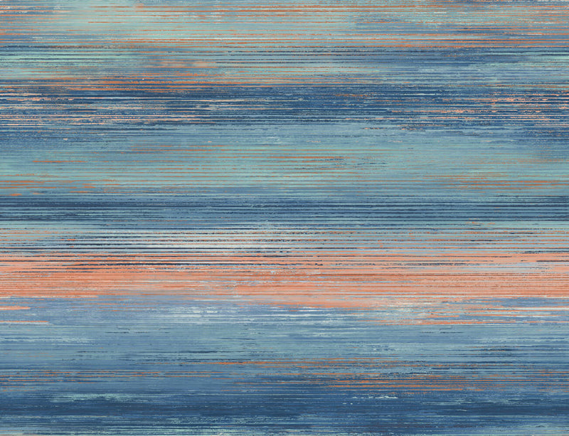 media image for Sunset Stripes Wallpaper in Blueberry and Vermillion Orange from the Living With Art Collection by Seabrook Wallcoverings 29