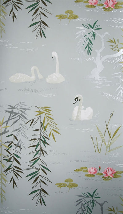 product image of Swan Lake Wallpaper in Twilight by Nina Campbell for Osborne & Little 592