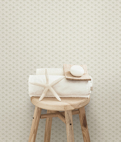 product image for Sweetgrass Grey Trellis Wallpaper from the Seaside Living Collection by Brewster Home Fashions 51