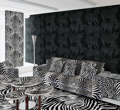 product image for Zebra Romance Wallpaper in Misterioso 19