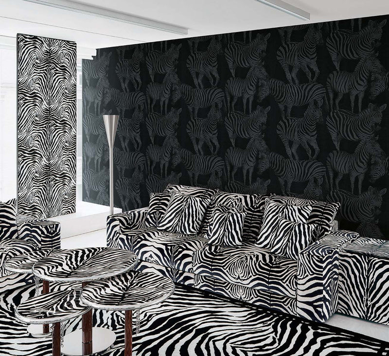 media image for Zebra Romance Wallpaper in Misterioso 244
