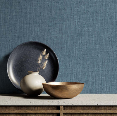 product image for Tweed Vinyl Wallpaper in Washed Blue 17