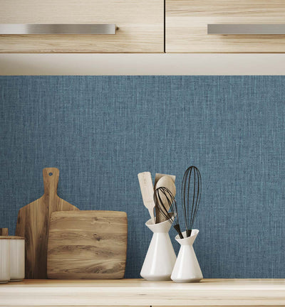 product image for Tweed Vinyl Wallpaper in Washed Blue 23