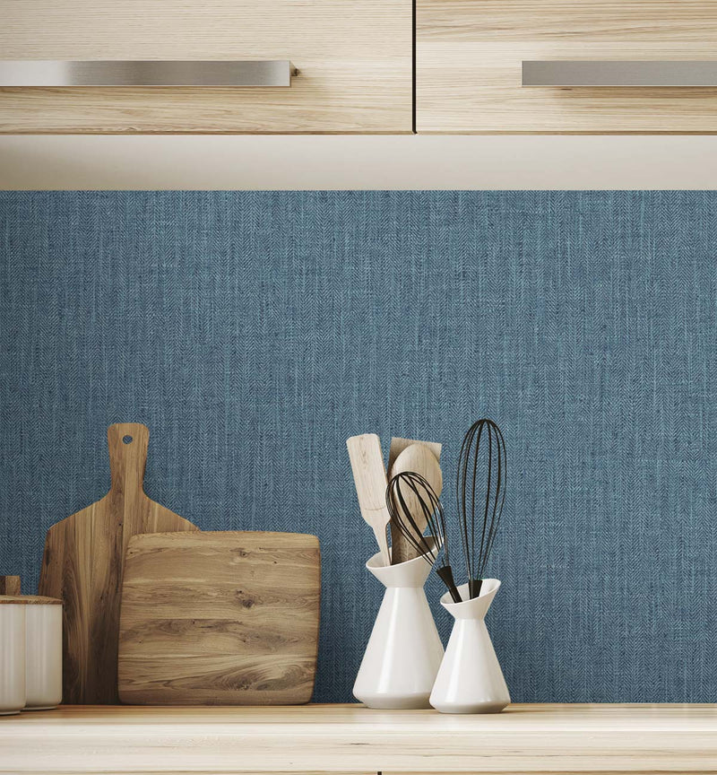 media image for Tweed Vinyl Wallpaper in Washed Blue 278