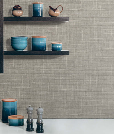 product image for Grasmere Weave Vinyl Wallpaper in Oyster 13