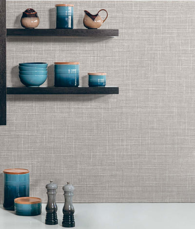 product image for Grasmere Weave Vinyl Wallpaper in Winter Grey 60