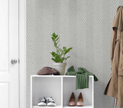 product image for Throw Knit Vinyl Wallpaper in London Fog 70