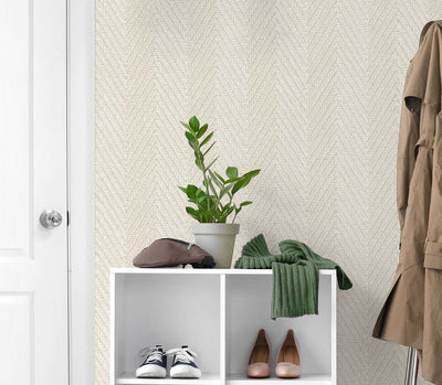 product image for Throw Knit Vinyl Wallpaper in Almond Cream 50