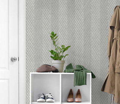 product image for Throw Knit Vinyl Wallpaper in Bonfire Smoke 38