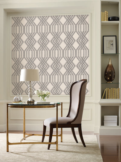 product image for Etched Lattice Wallpaper in Charcoal from the Handpainted Traditionals Collection by York Wallcoverings 86