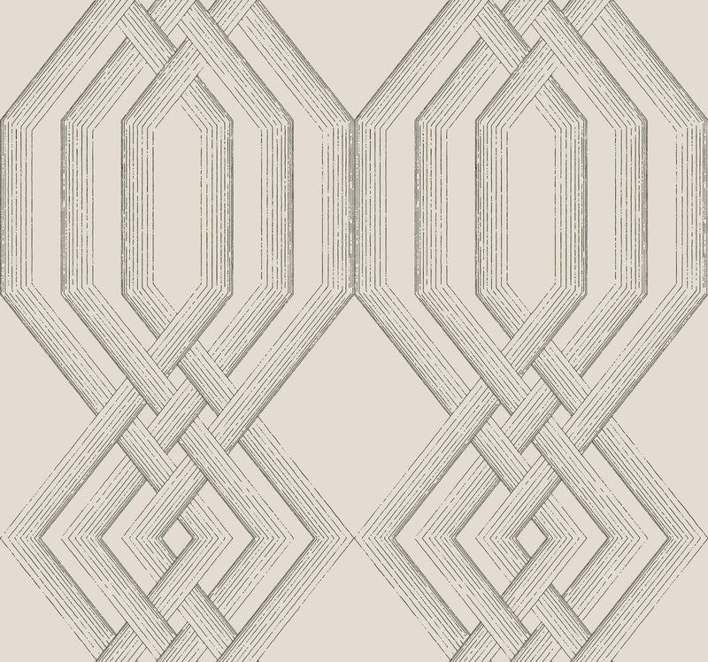 media image for Etched Lattice Wallpaper in Charcoal from the Handpainted Traditionals Collection by York Wallcoverings 245