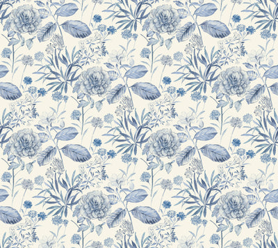 product image for Midsummer Floral Wallpaper in Blue from the Handpainted Traditionals Collection by York Wallcoverings 92