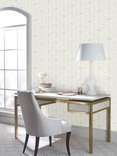 product image for Fern Tile Wallpaper in Ash from the Handpainted Traditionals Collection by York Wallcoverings 55