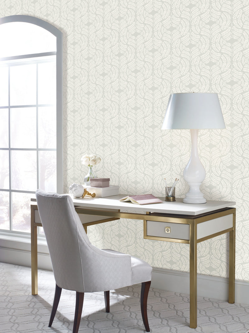 media image for Fern Tile Wallpaper in Ash from the Handpainted Traditionals Collection by York Wallcoverings 230