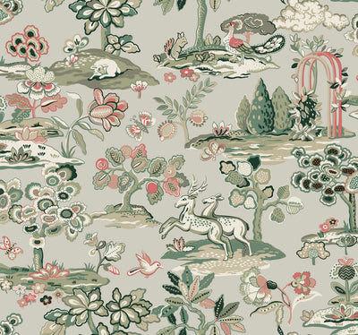 product image for Kingswood Wallpaper in Taupe/Coral from the Handpainted Traditionals Collection by York Wallcoverings 10
