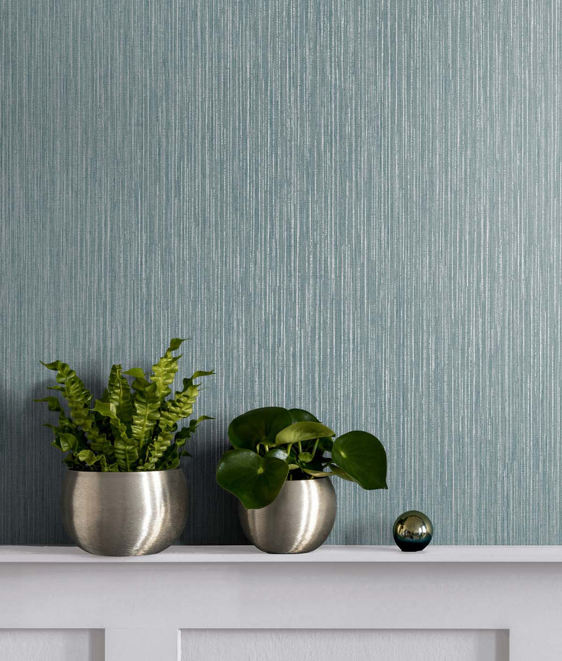 media image for Vertical Stria Agave & Metallic Silver Wallpaper from the Even More Textures Collection by Seabrook 285