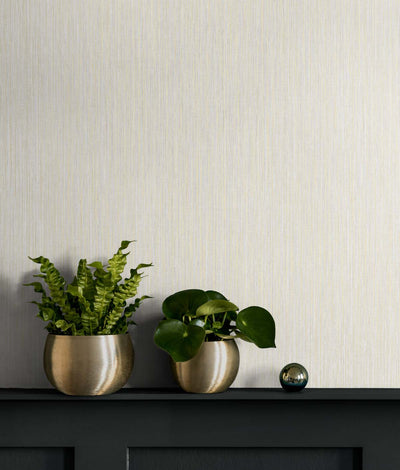 product image for Vertical Stria Ivory & Metallic Champagne Wallpaper from the Even More Textures Collection by Seabrook 74