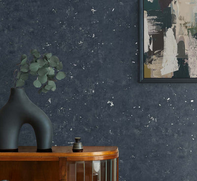 product image for Cement Faux Storm Blue & Metallic Graphite Wallpaper from the Even More Textures Collection by Seabrook 16