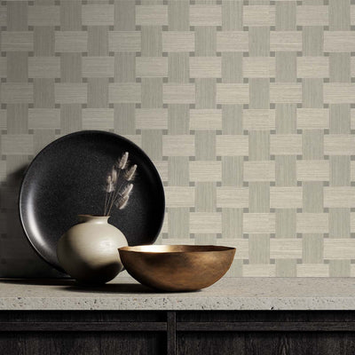 product image for Basketweave Yerba Wallpaper from the Even More Textures Collection by Seabrook 39