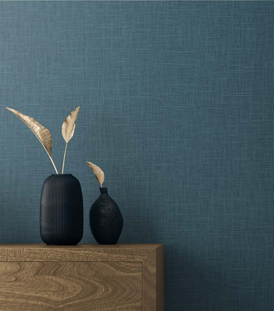 product image for Myrna Linen Electric Blue Wallpaper from the Even More Textures Collection by Seabrook 25