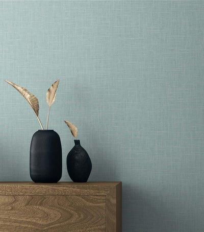 product image for Myrna Linen Victorian Teal Wallpaper from the Even More Textures Collection by Seabrook 85