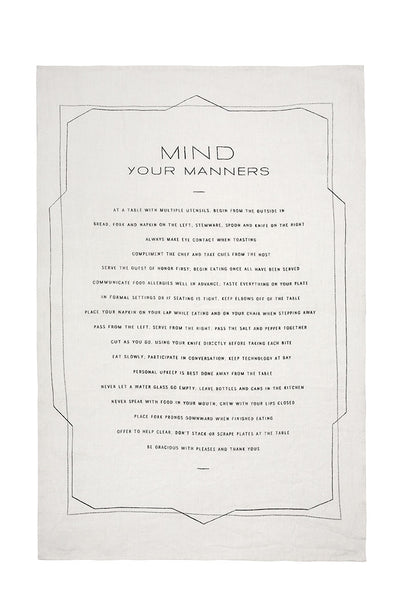 product image for Mind Your Manners Tea Towel design by Sir/Madam 5